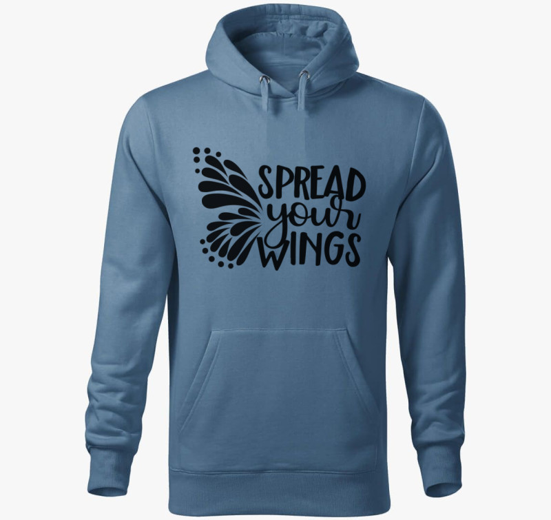 Spread wings kapucnis pulóver — Farmerkék