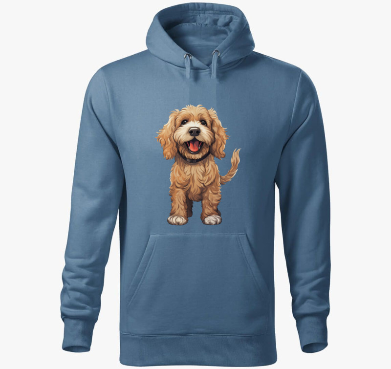 Cockapoo kapucnis pulóver — Farmerkék