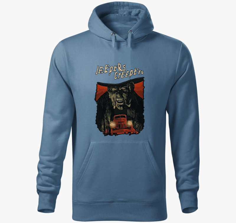 Jeepers Creepers kapucnis pulóver — Farmerkék