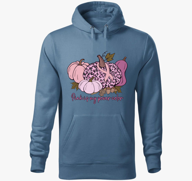 Cancer power kapucnis pulóver — Farmerkék