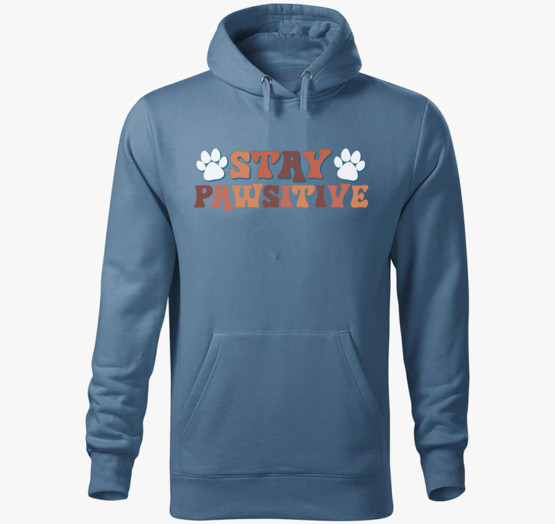 Pawsitive kapucnis pulóver — Farmerkék
