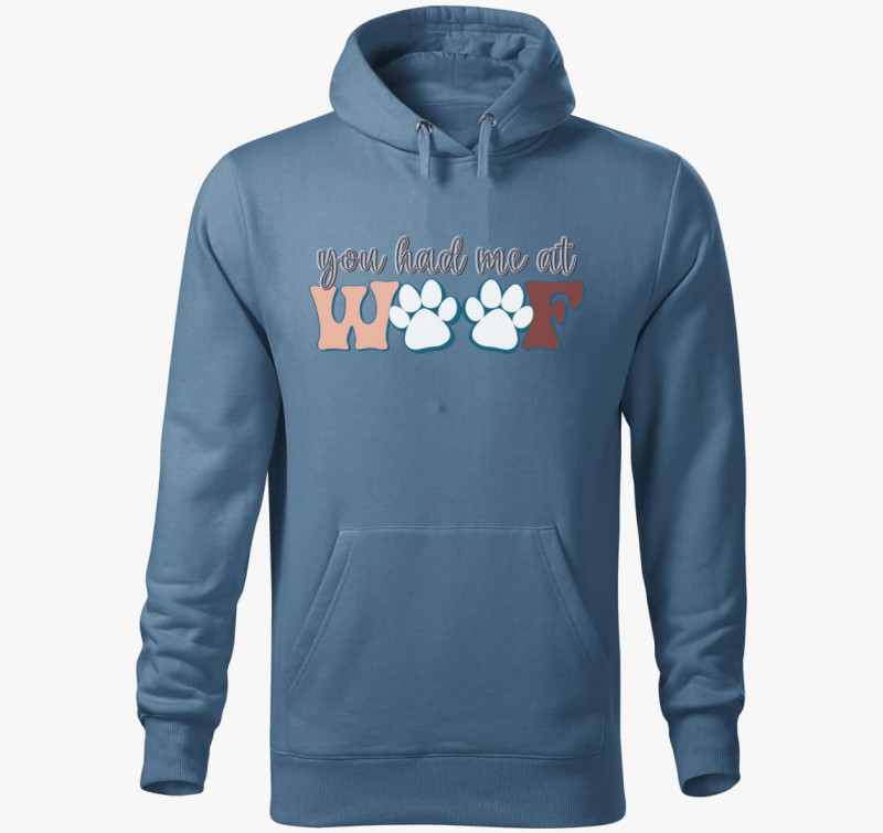 Woof kapucnis pulóver — Farmerkék