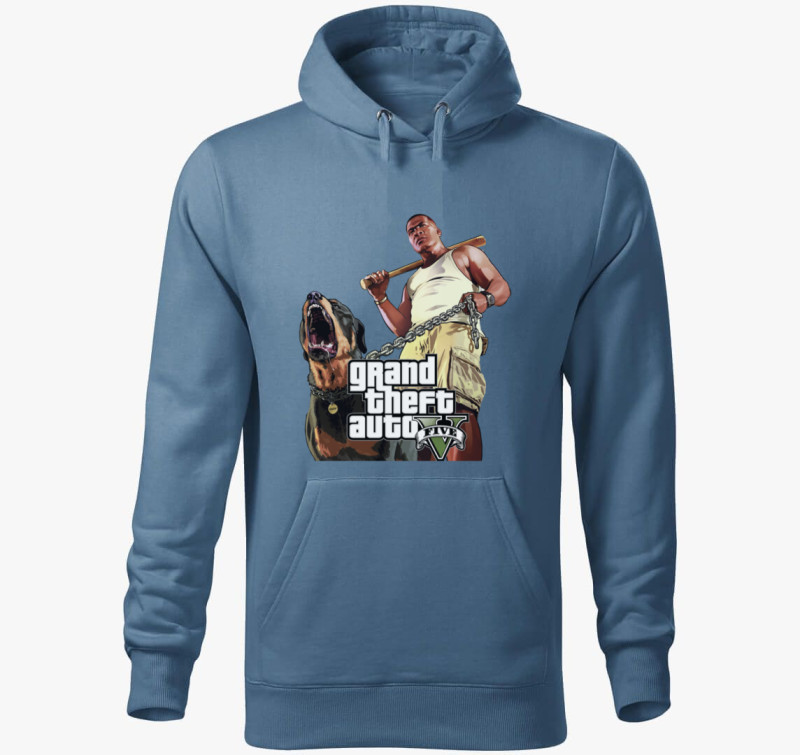 GTA V Franklin kapucnis pulóver — Farmerkék