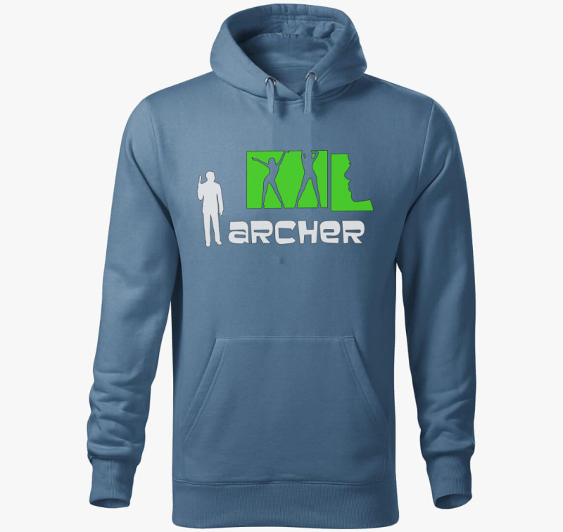Archer kapucnis pulóver — Farmerkék
