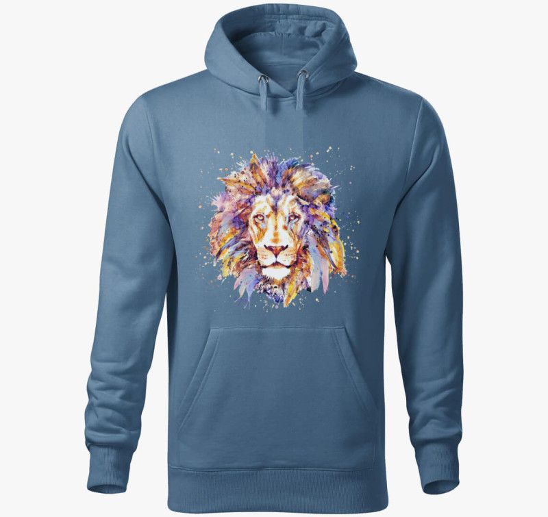 Lion - Oroszlán kapucnis pulóver — Farmerkék
