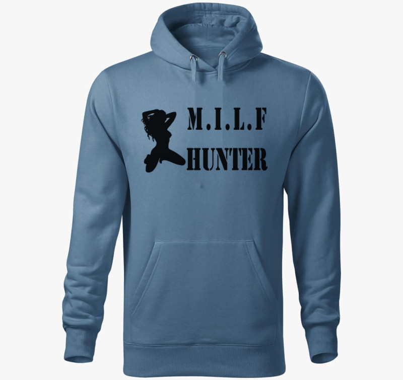 Milf Hunter kapucnis pulóver 2 — Farmerkék