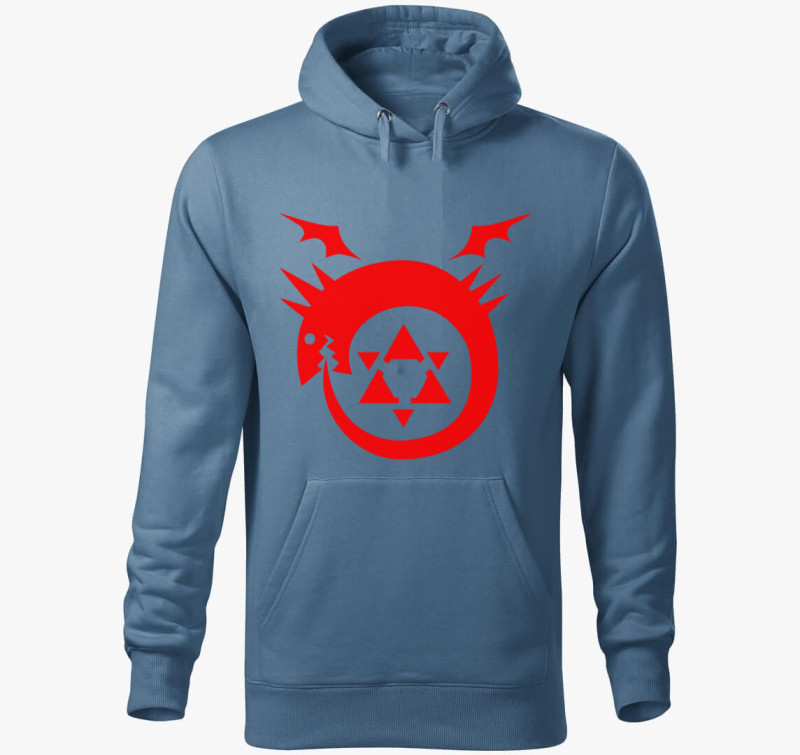 Fullmetal alchemist homonculus kapucnis pulóver — Farmerkék