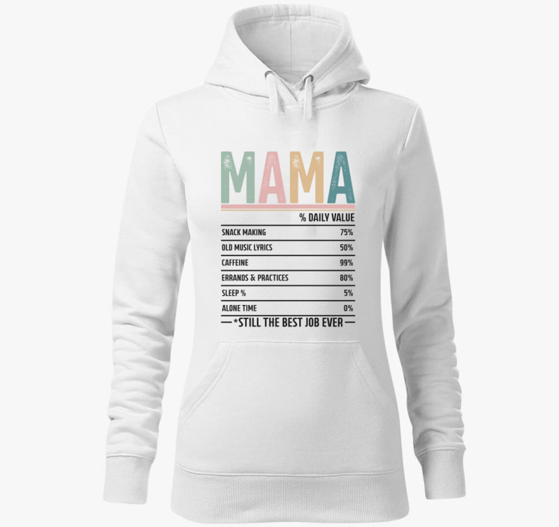 Mama összetétel kapucnis pulóver — Fehér
