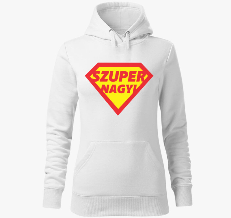 Szuper nagyi kapucnis pulóver — Fehér