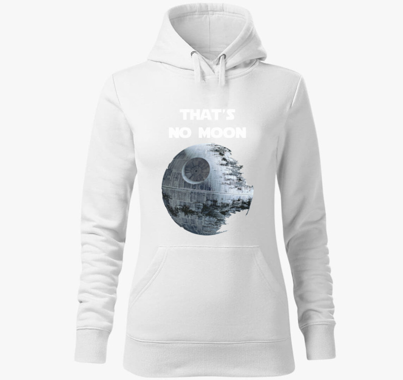 That's no moon - kismama kapucnis pulóver — Fehér