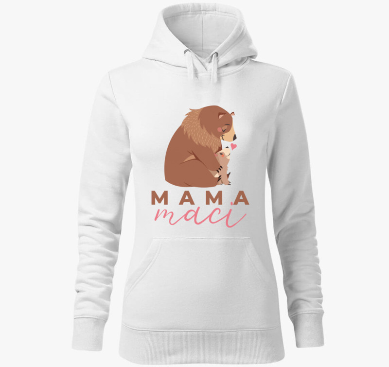Mama Maci Rajz kapucnis pulóver — Fehér