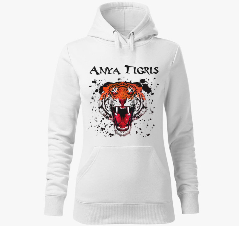 Anya tigris kapucnis pulóver — Fehér