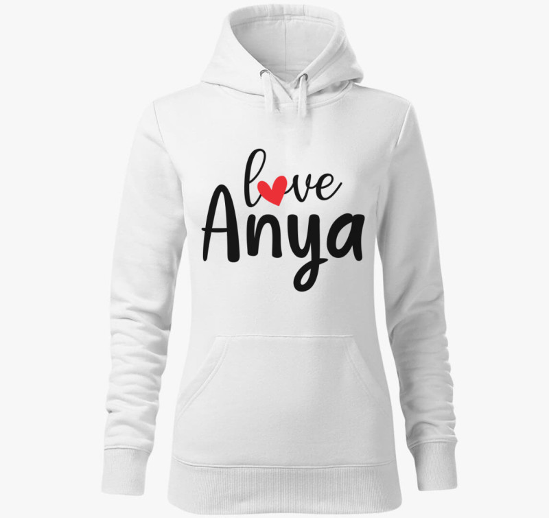 Love Anya kapucnis pulóver — Fehér