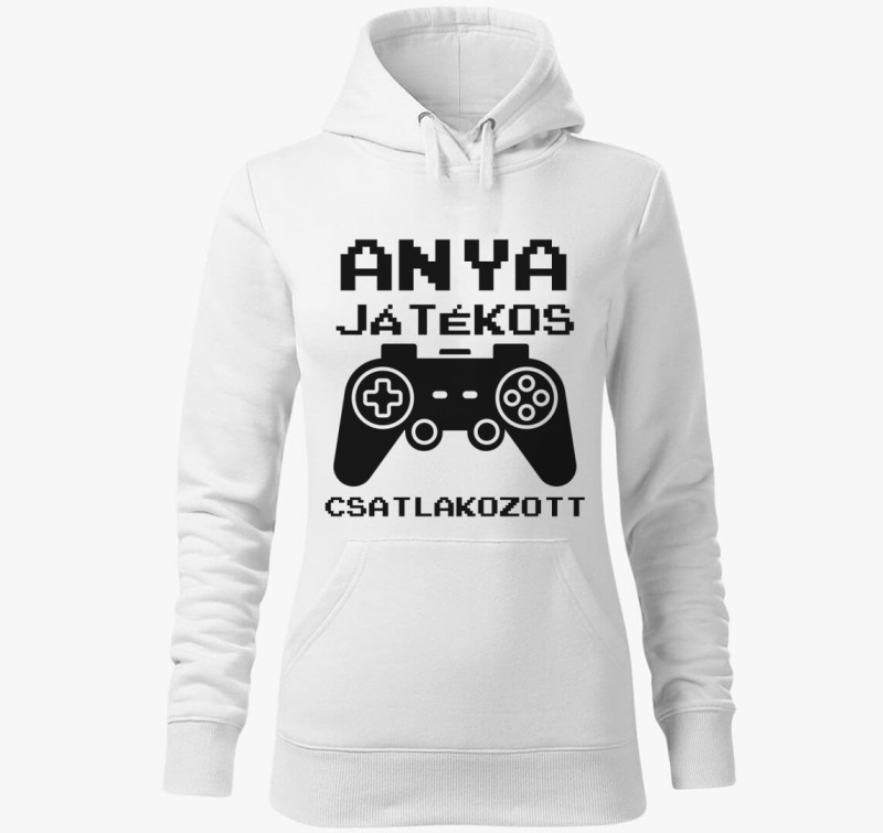 Anya játékos csatlakozott kapucnis pulóver — Fehér