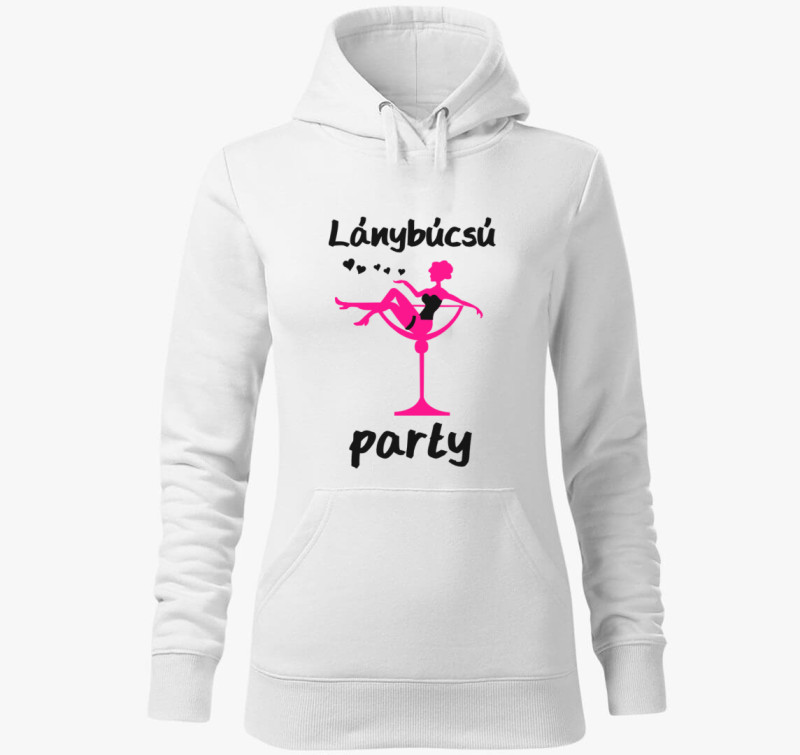 Lánybúcsú party kapucnis pulóver — Fehér