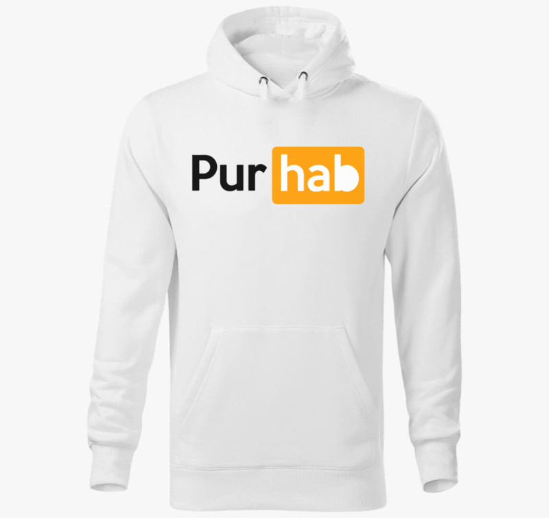 Purhab kapucnis pulóver — Fehér