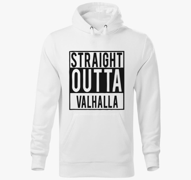 Straight Outta Valhalla kapucnis pulóver — Fehér