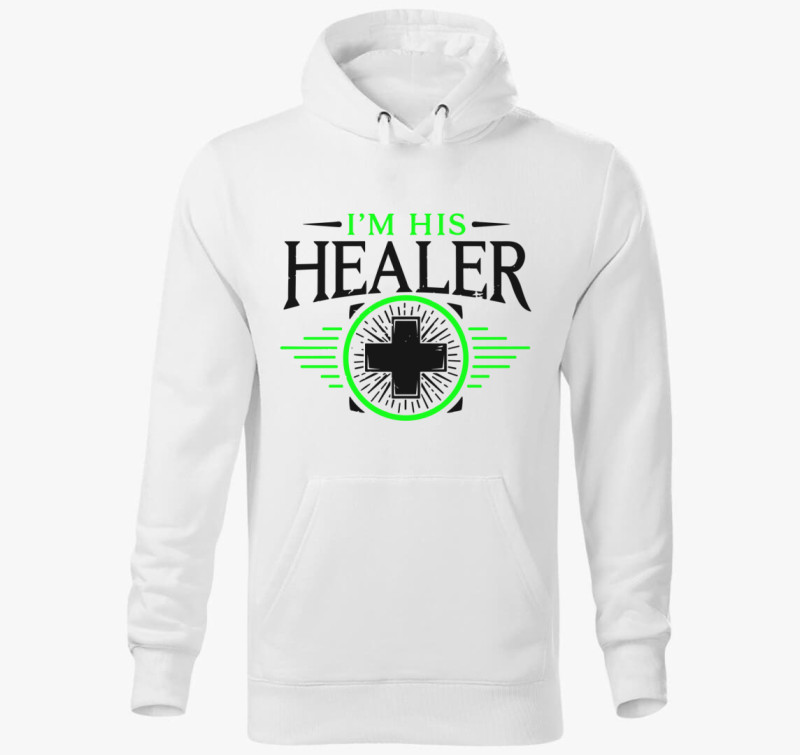 I'm his healer kapucnis pulóver — Fehér