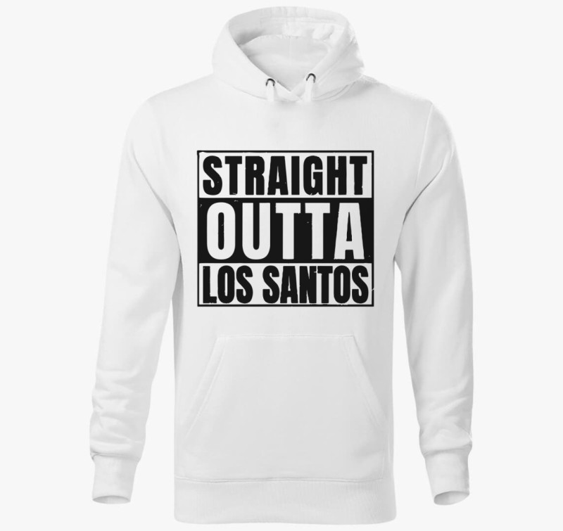 GTA Straight outta los santos kapucnis pulóver — Fehér