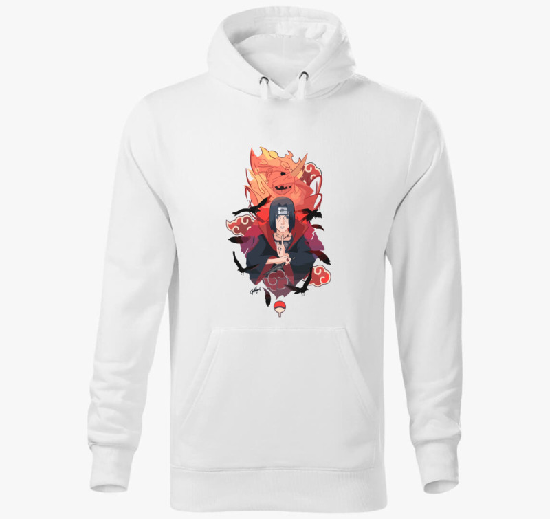 Uchiha Itachi naruto kapucnis pulóver — Fehér