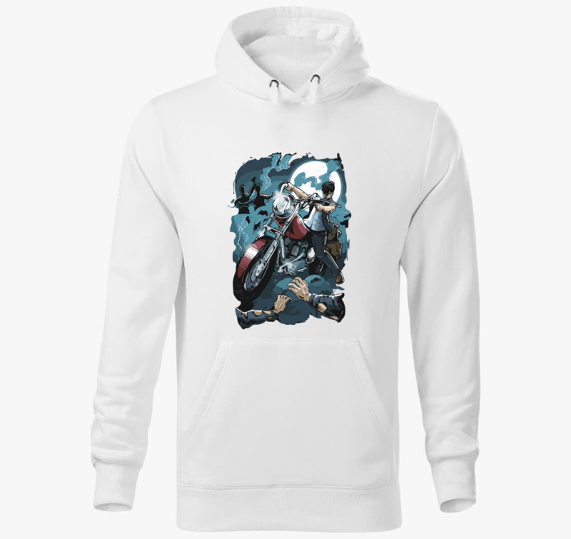 Pirate Biker kapucnis pulóver — Fehér