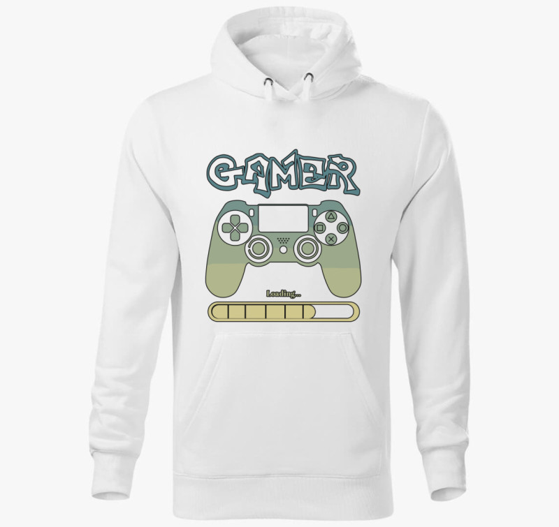 Gamer Loading kapucnis pulóver — Fehér