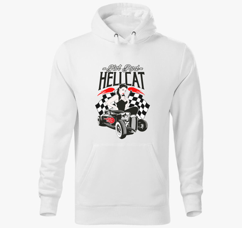 Hot Rod Hellcat kapucnis pulóver — Fehér