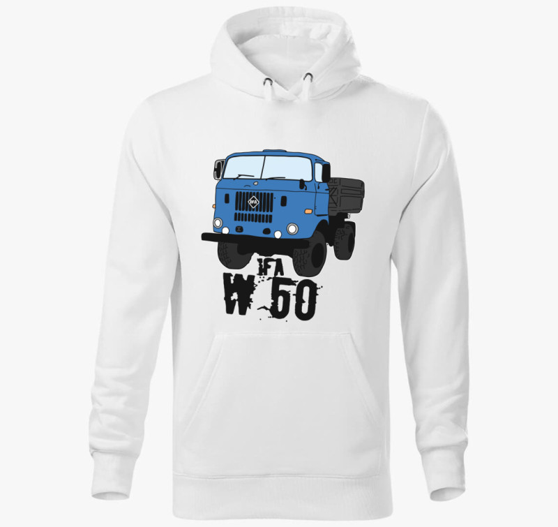 IFA W 50 kapucnis pulóver — Fehér