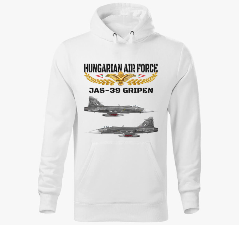 Aranysas JAS-39 4 kapucnis pulóver — Fehér