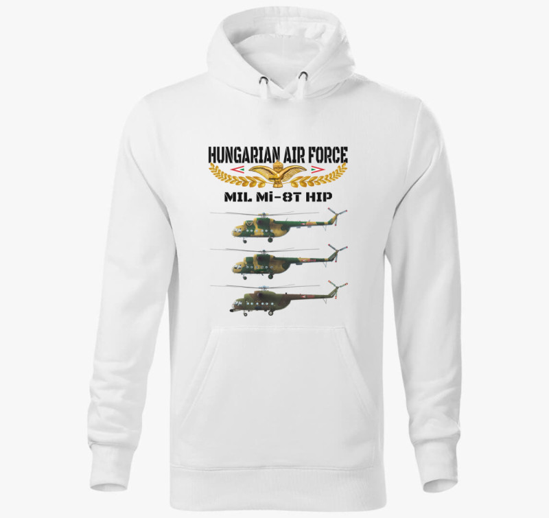 Aranysas Mi-8 kapucnis pulóver — Fehér