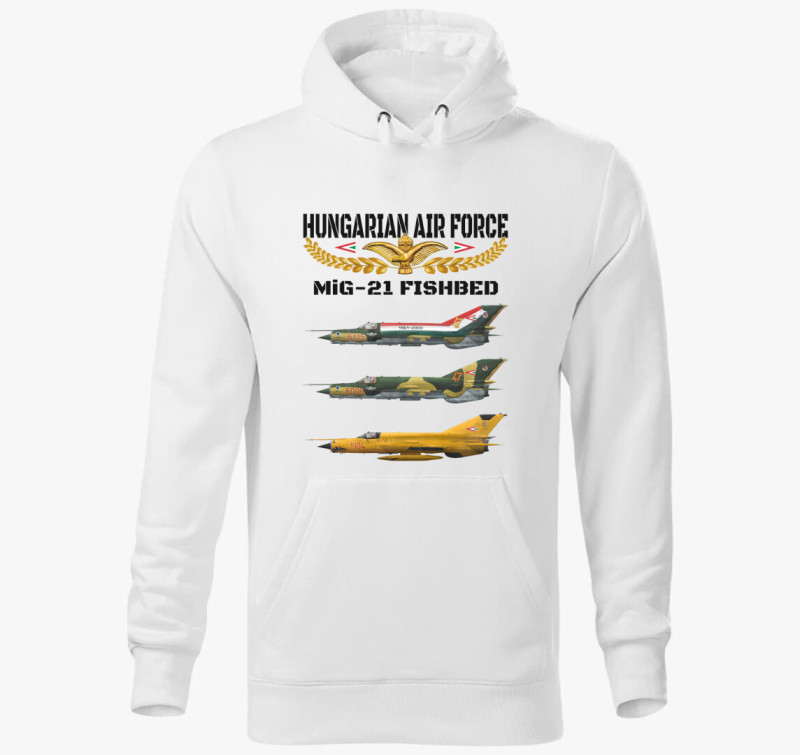 Aranysas MiG-21 2 kapucnis pulóver — Fehér
