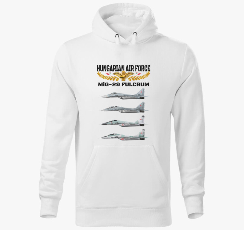 Aranysas MiG-29 2 kapucnis pulóver — Fehér