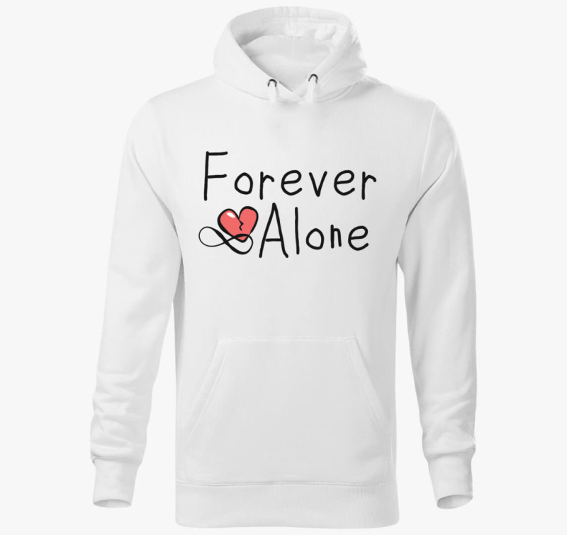 Forever Alone kapucnis pulóver — Fehér