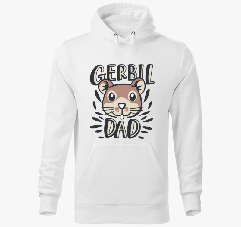 Gerbil Dad kapucnis pulóver — Fehér