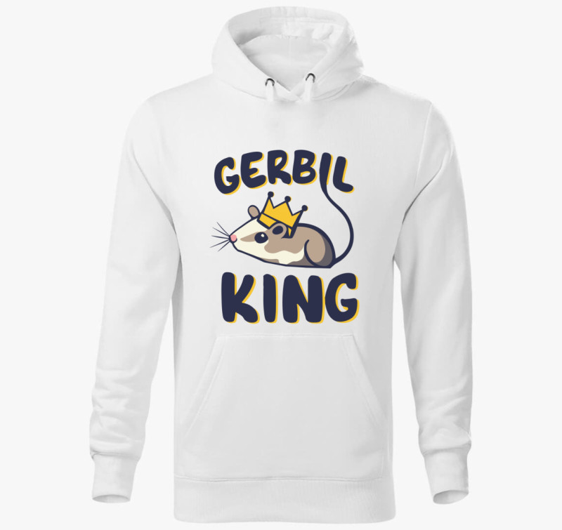 Gerbil king kapucnis pulóver — Fehér