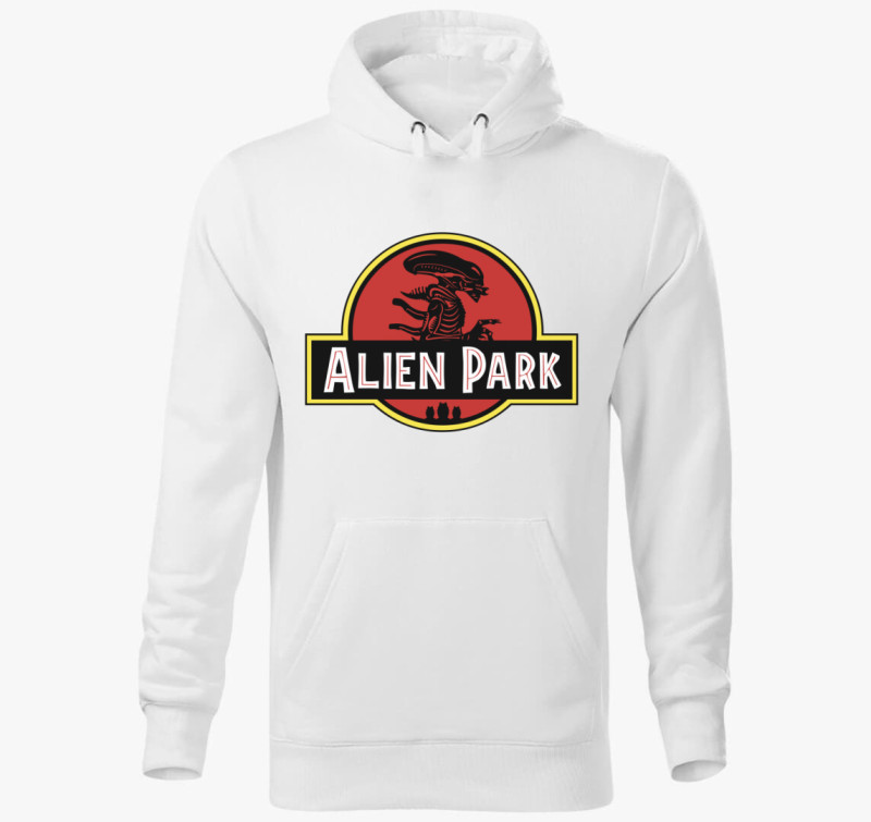 Alien Park kapucnis pulóver — Fehér