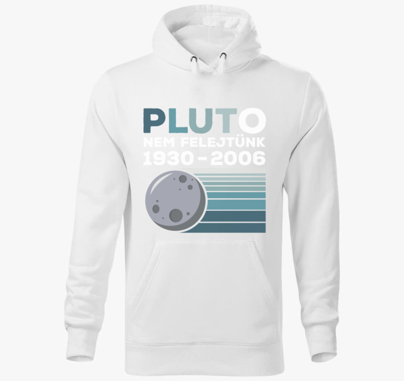 Pluto bolygó emlék kapucnis pulóver — Fehér