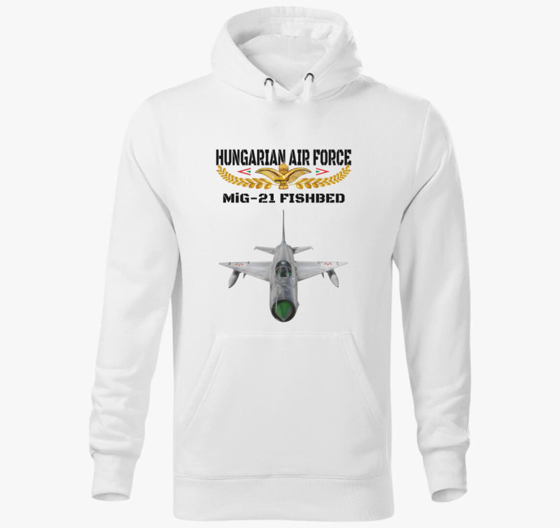 Aranysas MiG-21 3 kapucnis pulóver — Fehér