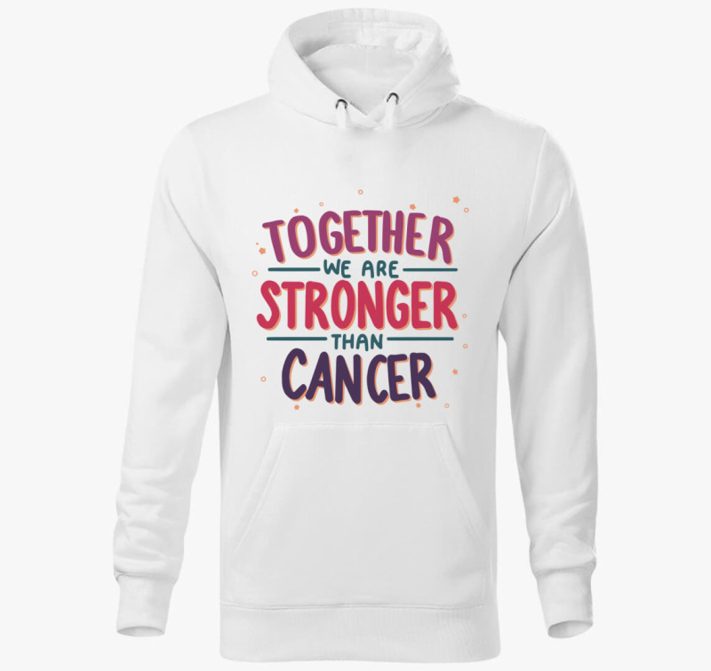 Cancer színes kapucnis pulóver — Fehér