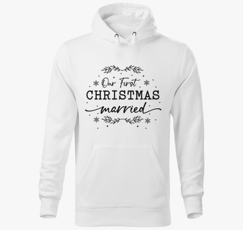 Christmas married kapucnis pulóver — Fehér