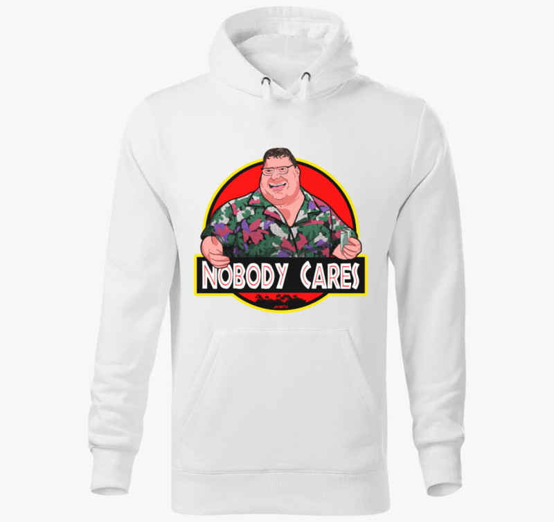 Nobody Cares kapucnis pulóver — Fehér