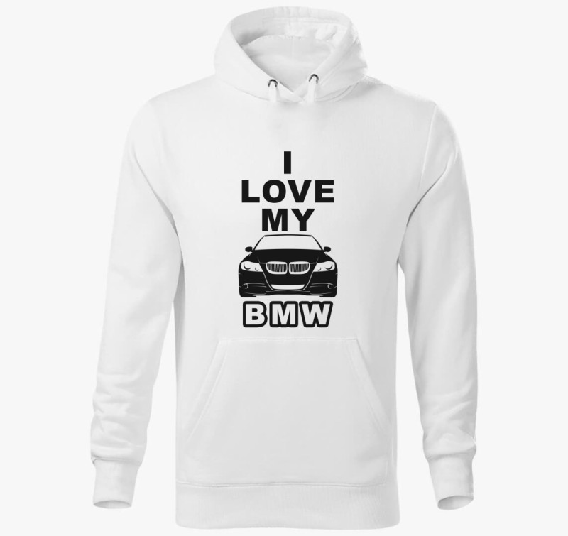 I love my BMW kapucnis pulóver — Fehér