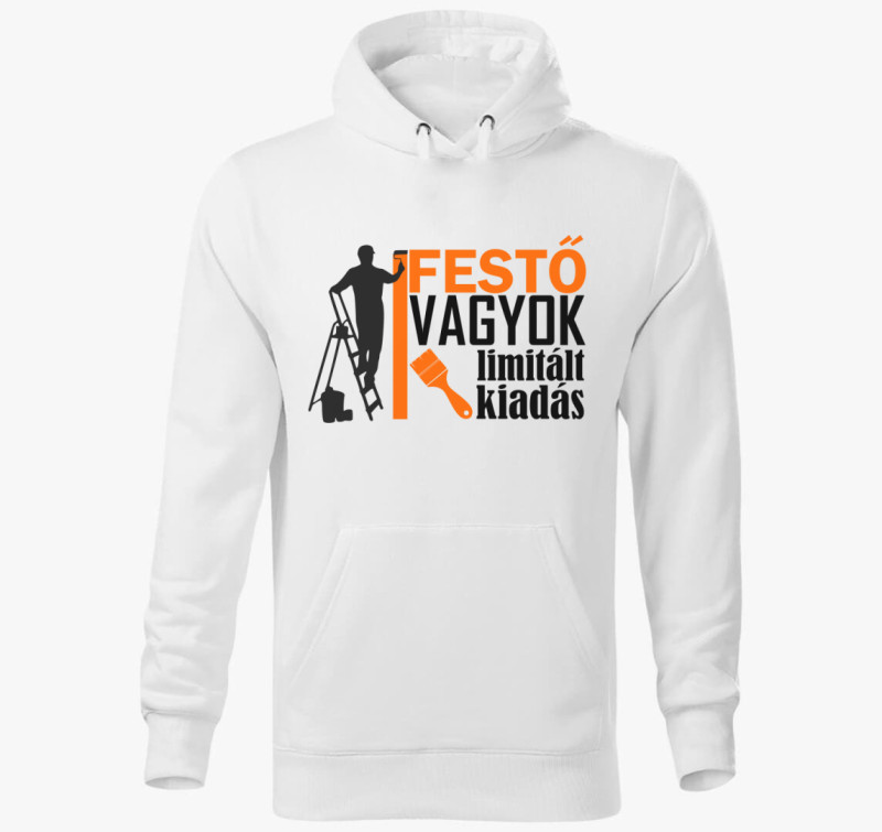 Festő vagyok kapucnis pulóver — Fehér