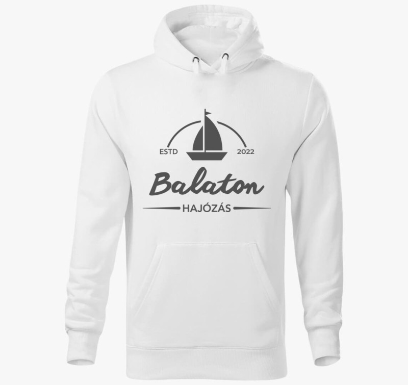 Balaton hajózás kapucnis pulóver — Fehér