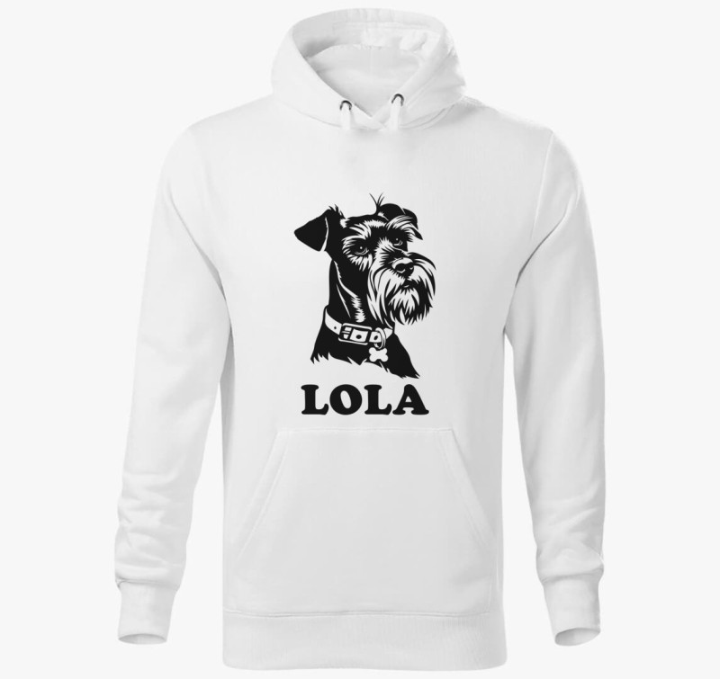 Schnauzer névvel 6 kapucnis pulóver — Fehér