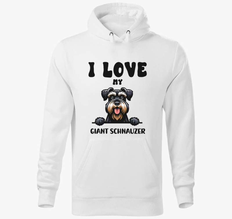 I love my giant schnauzer kapucnis pulóver — Fehér
