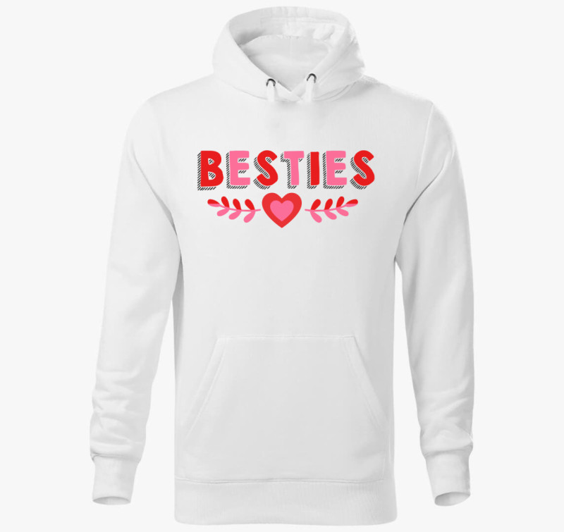 Besties kapucnis pulóver — Fehér