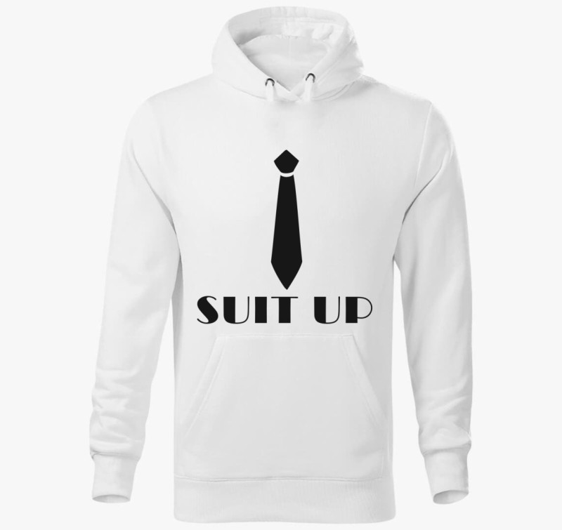 SUIT UP simple kapucnis pulóver — Fehér