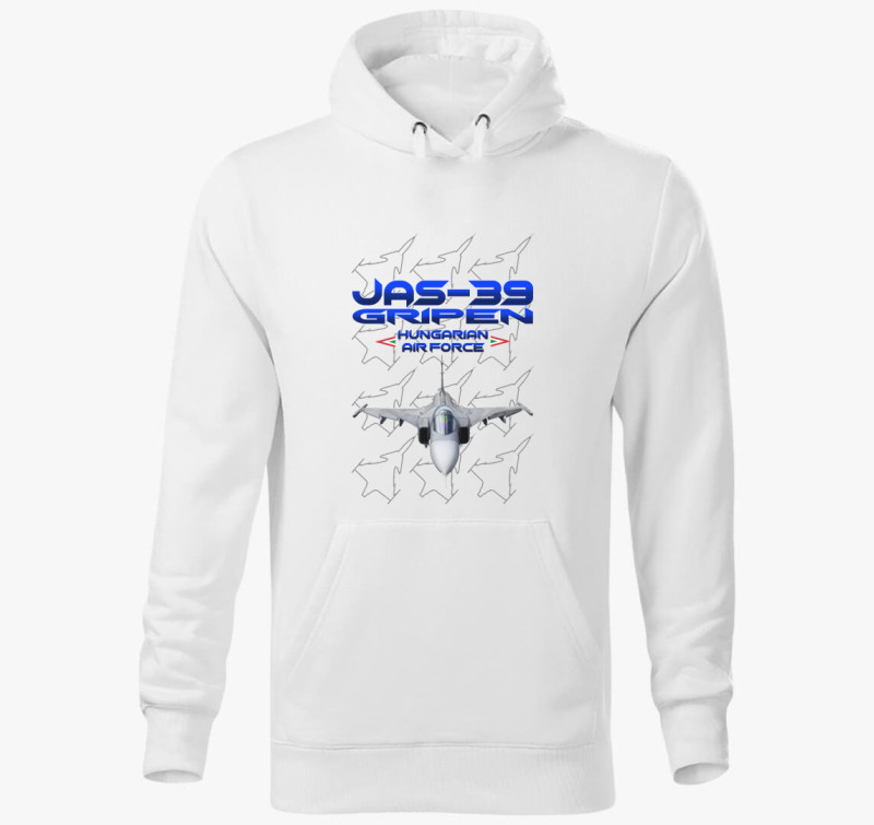 JAS-39 Gripen 2 kapucnis pulóver — Fehér