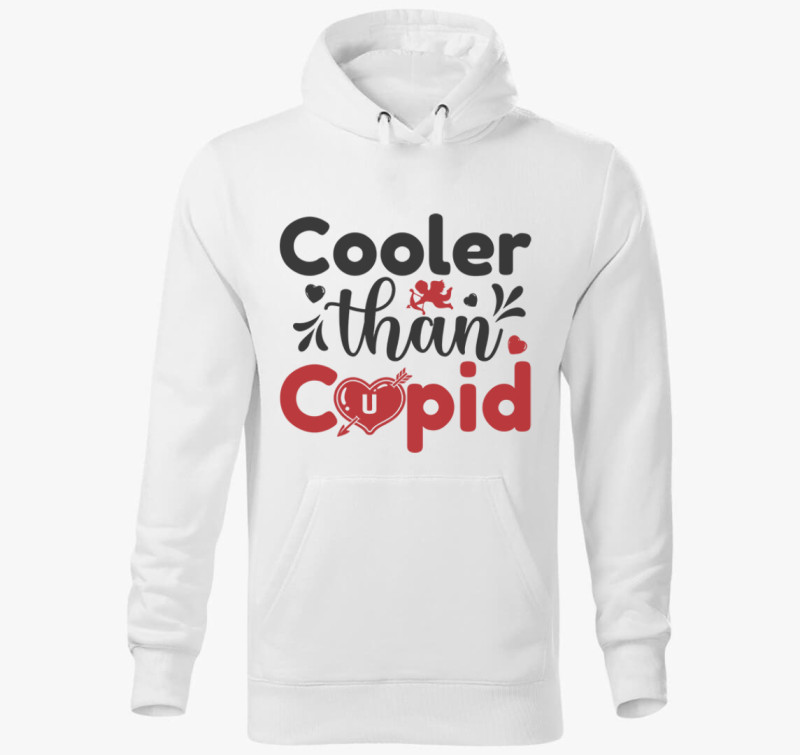 Cooler than Cupid kapucnis pulóver — Fehér